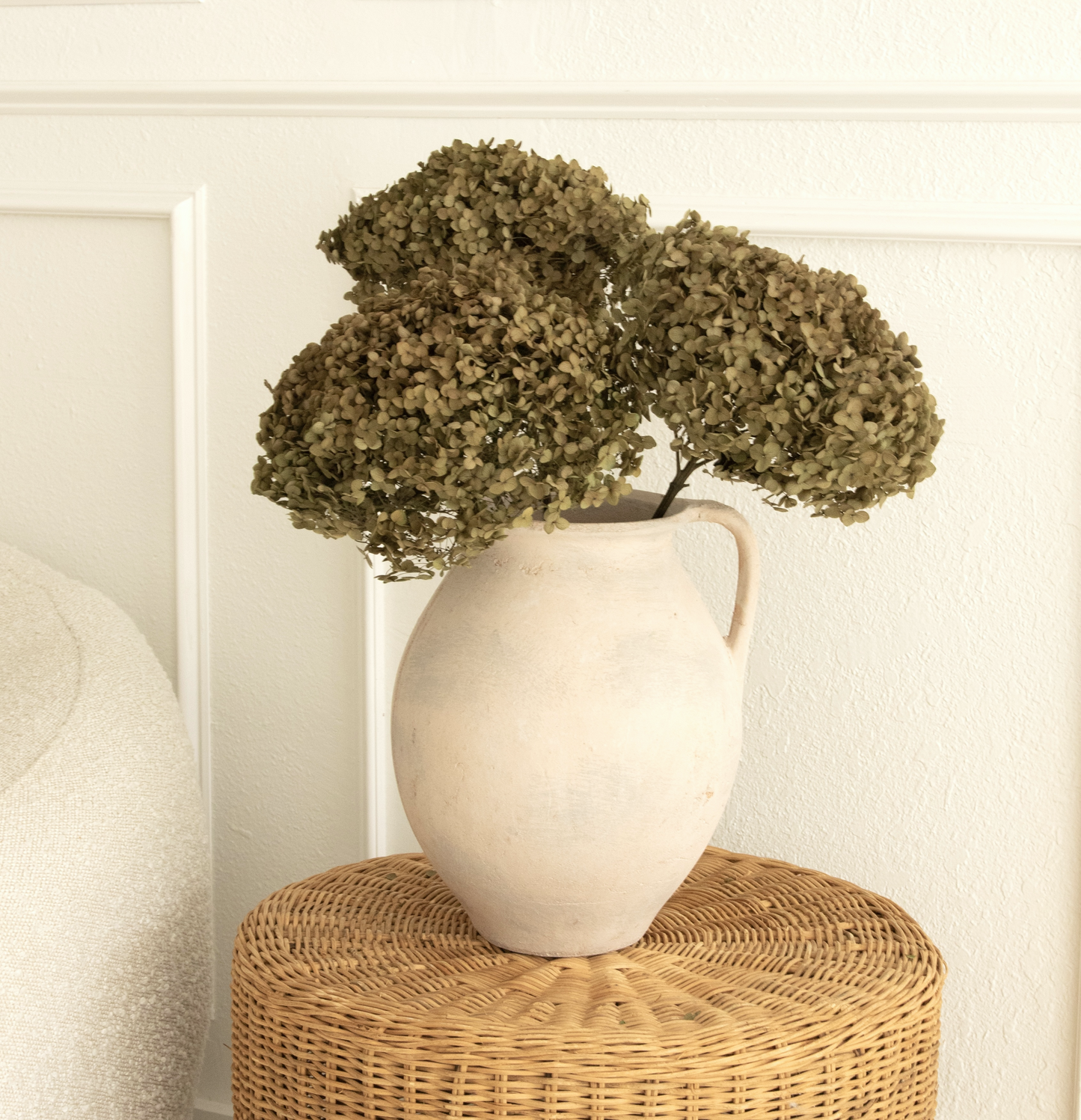 Real Hydrangea Preserved - Medium Olive Green Ombré