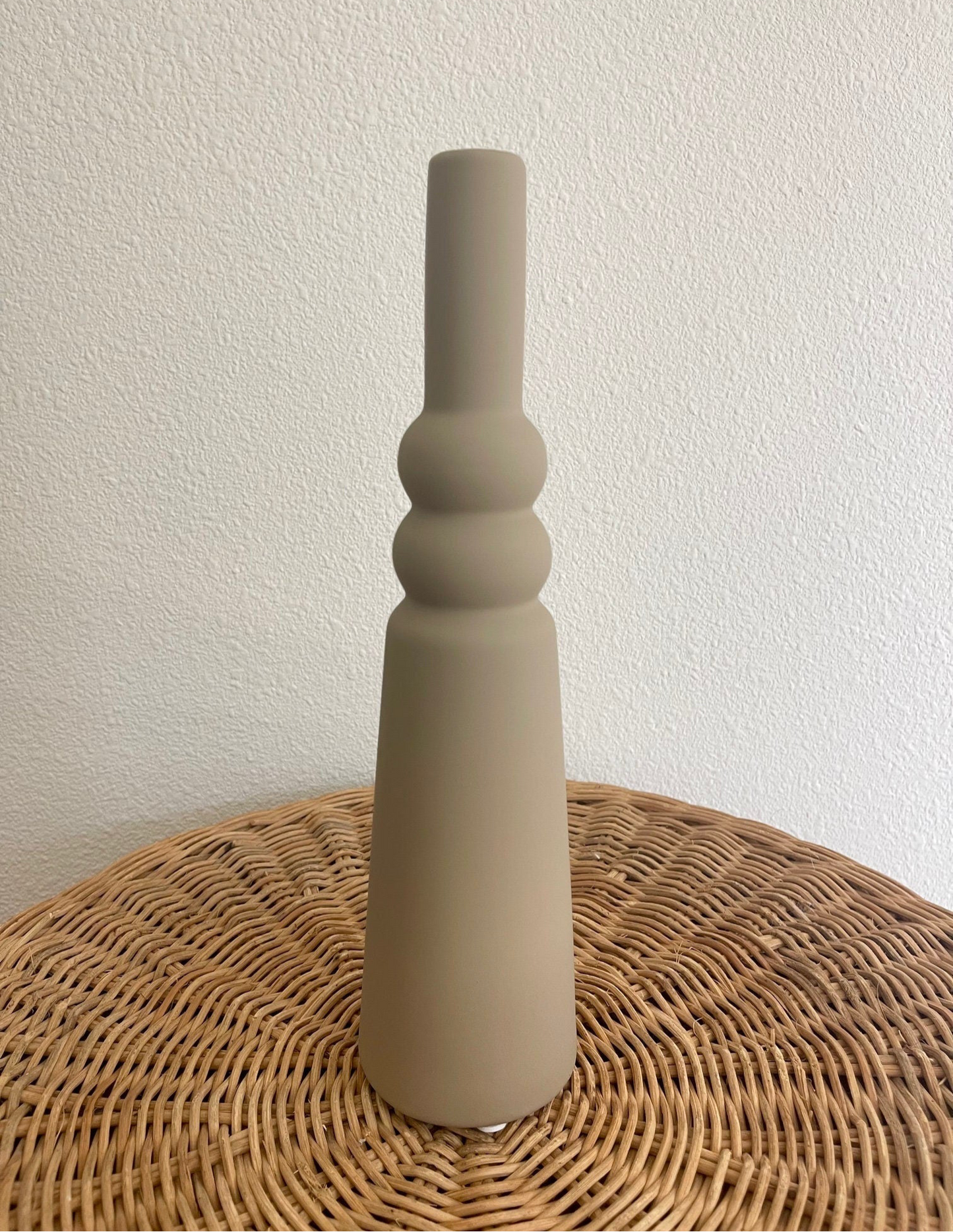 Thin Taupe Retro Vase