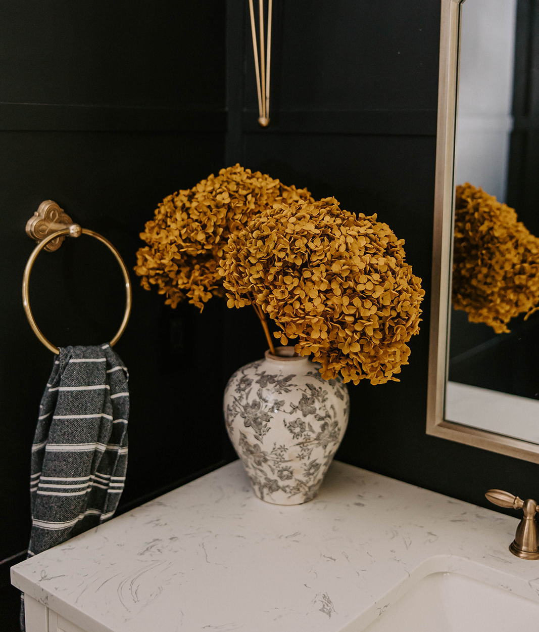Real Hydrangea Preserved - Large Mustard Gold