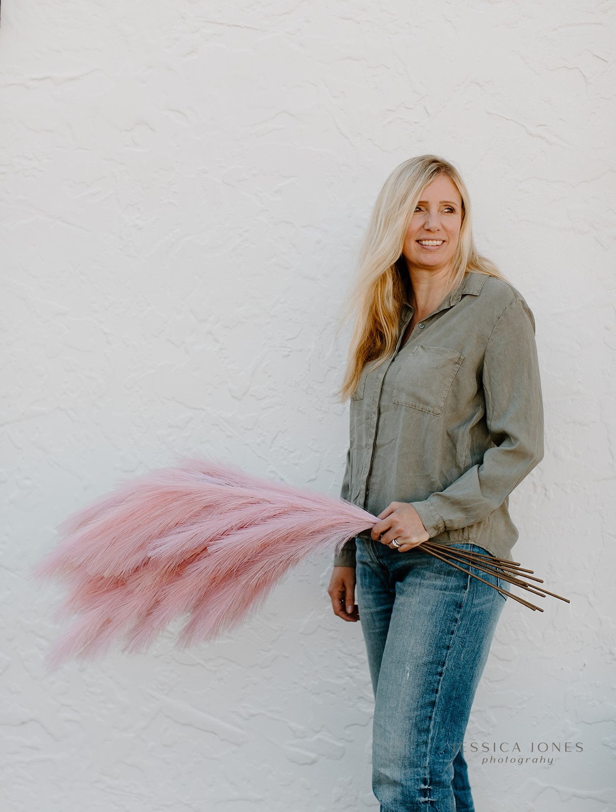 Large Faux Pampas Grass Artificial - Pink