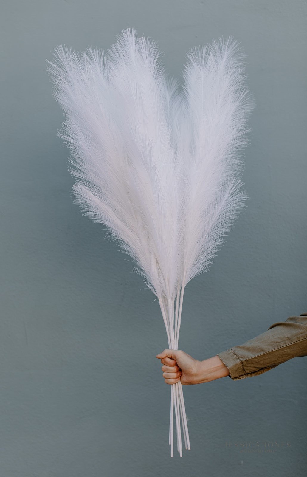 Large Faux Pampas Grass - White