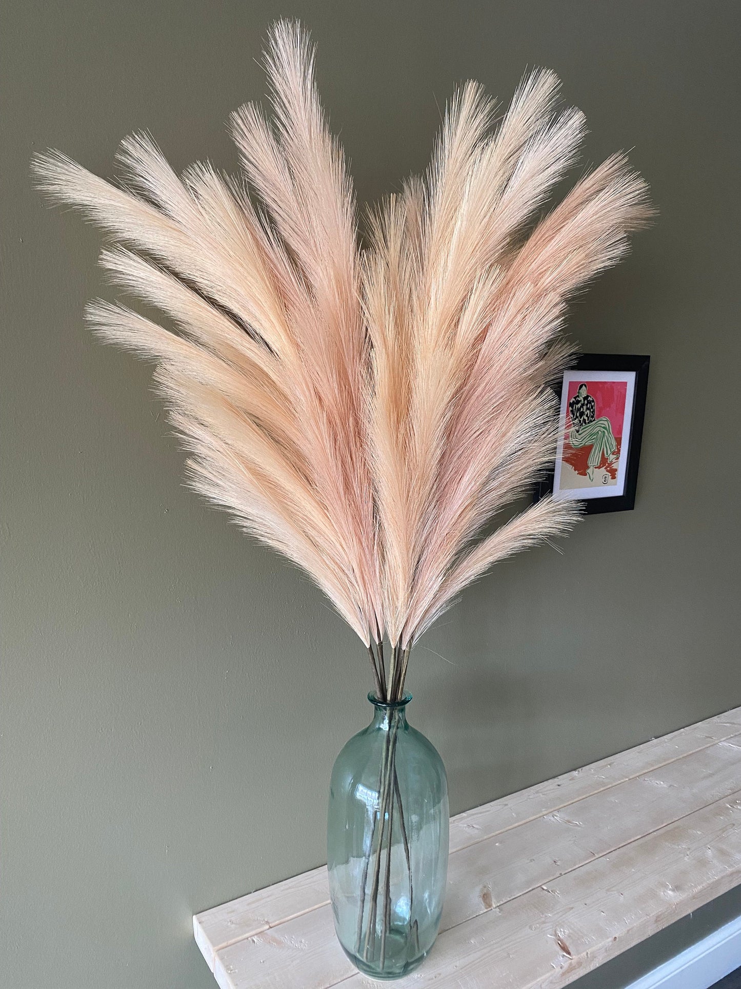 Large Faux Pampas Grass Artificial - Tangerine Rose - Limited Edition