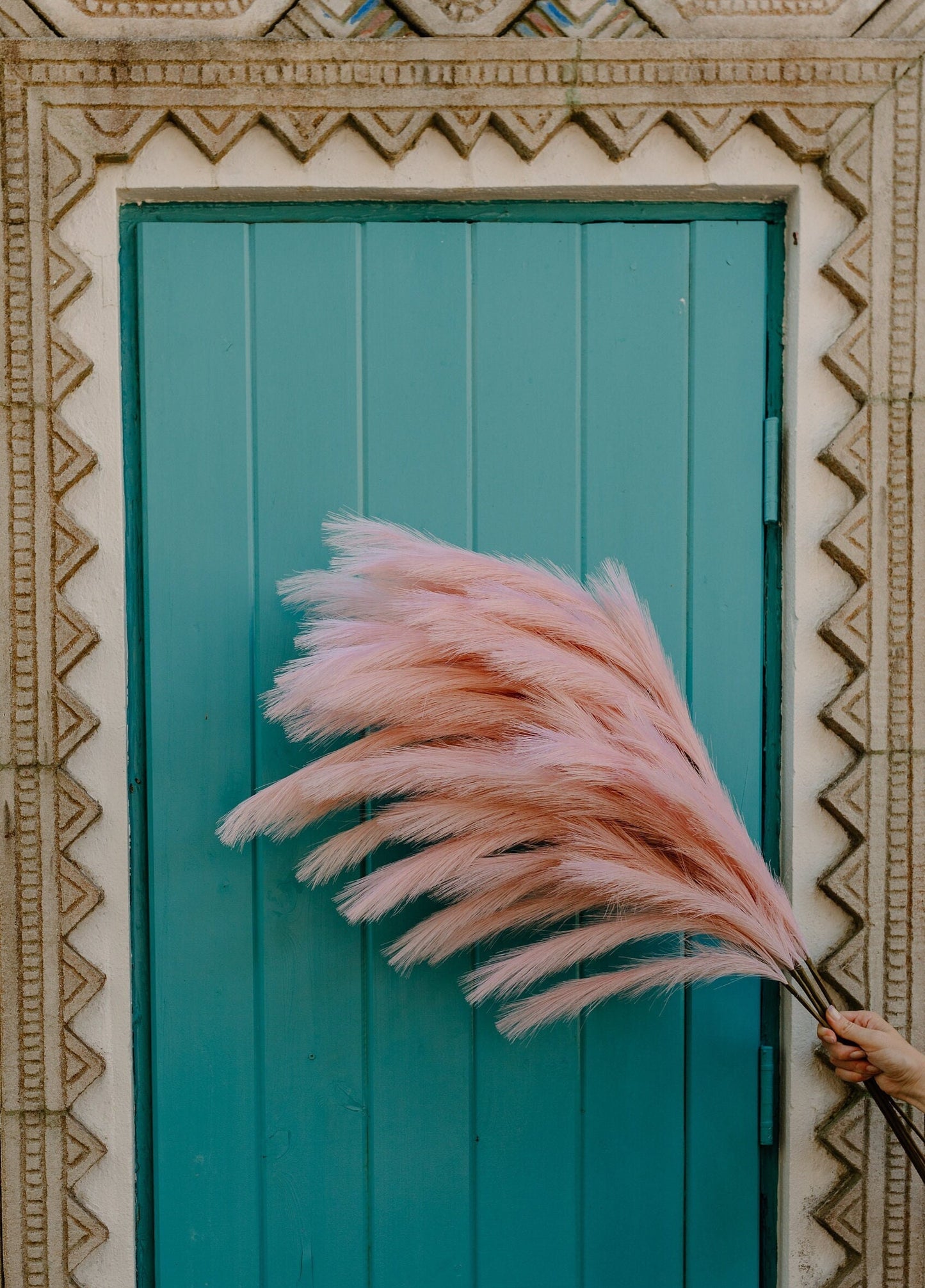 Large Faux Pampas Grass Artificial - Light Pink