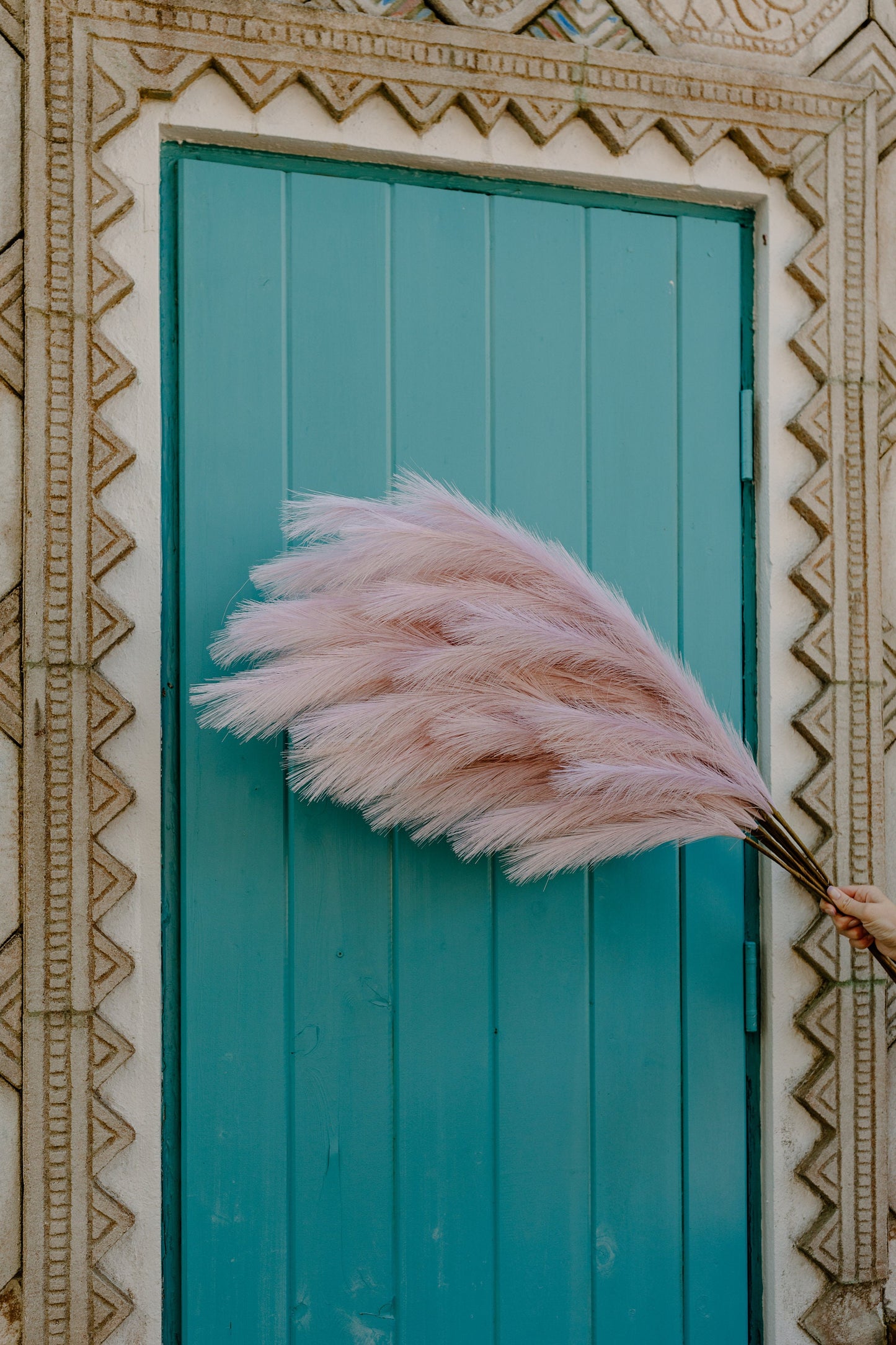 Large Faux Pampas Grass Artificial - Light Pink Lavender