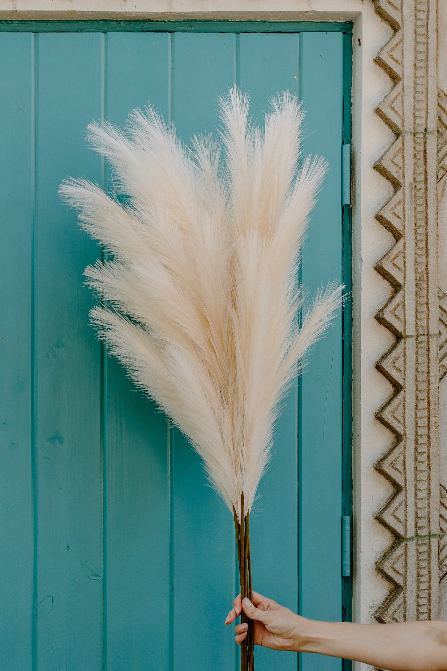 Large Faux Pampas Grass Artificial - Ivory
