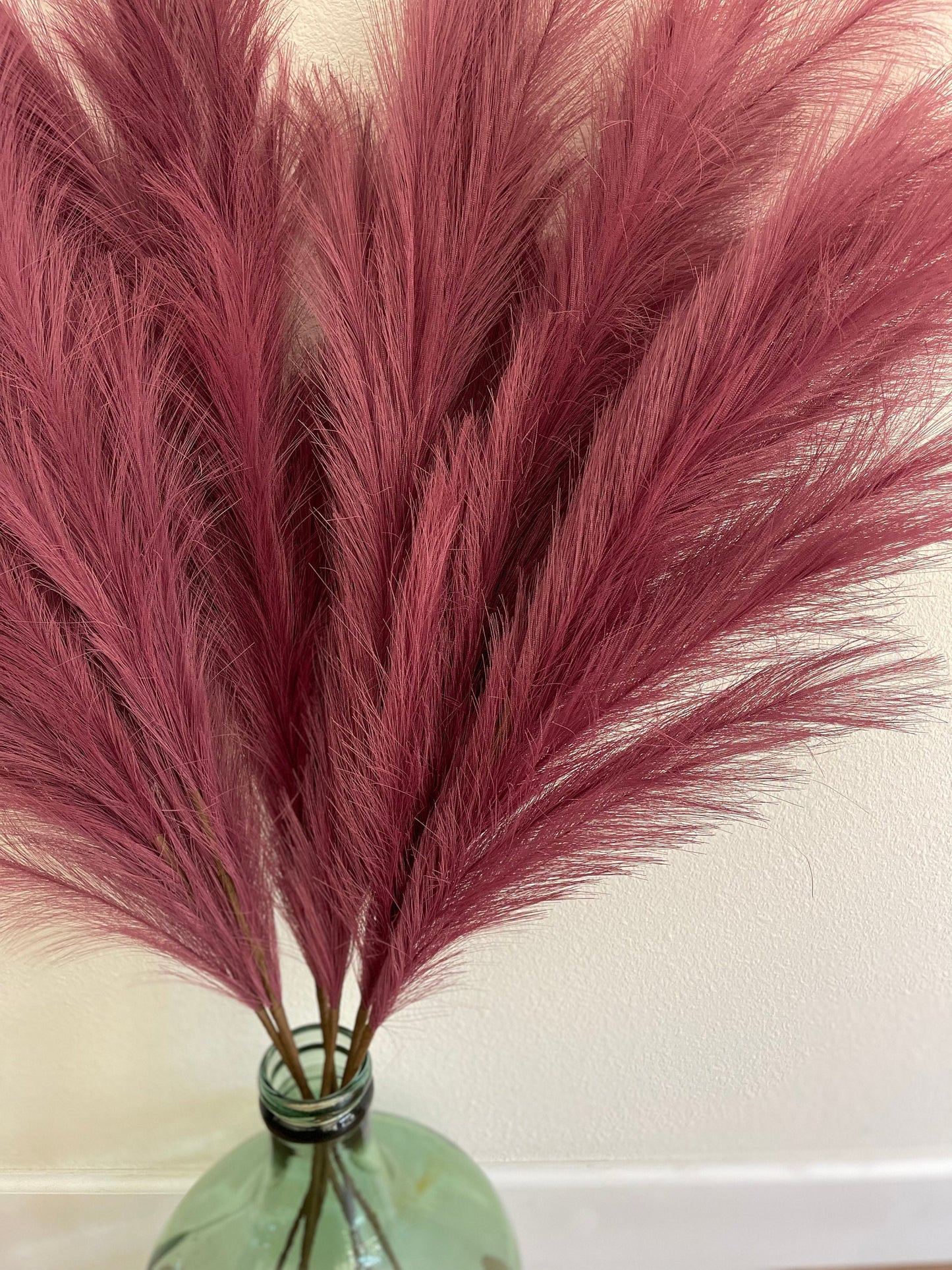 Large Faux Pampas Grass Artificial - Burgundy Wine