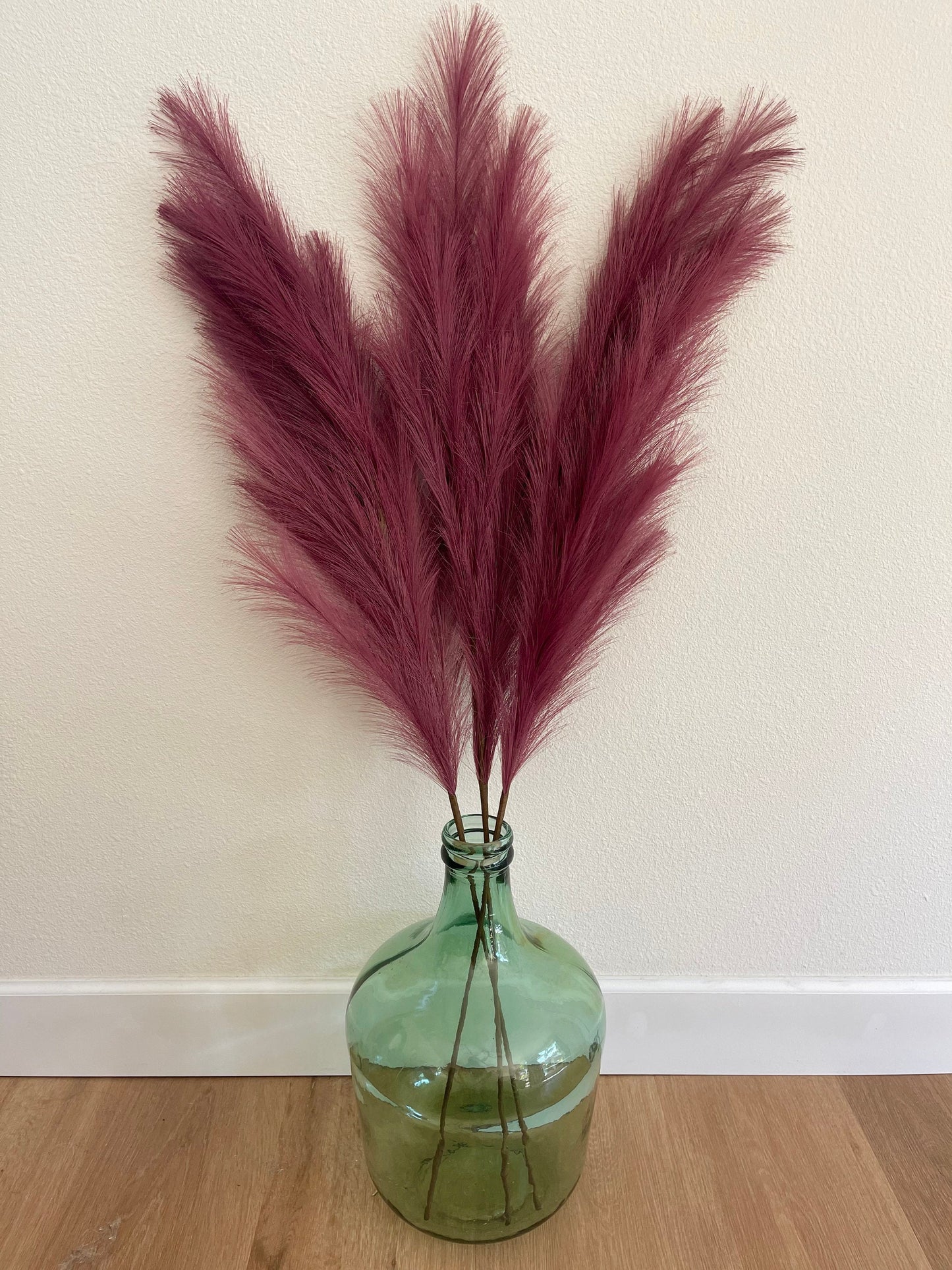 Large Faux Pampas Grass Artificial - Burgundy Wine