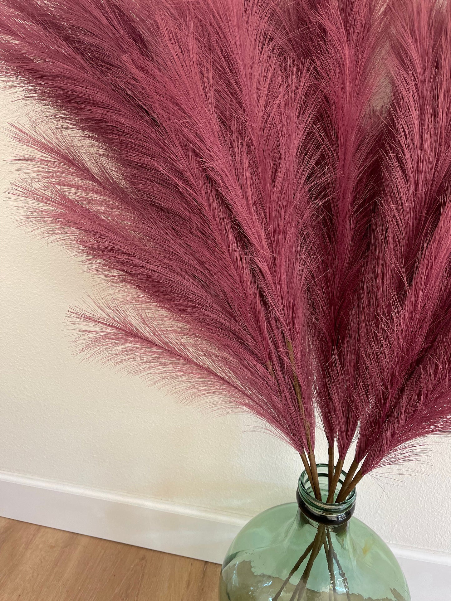 Large Faux Pampas Grass Artificial - Burgundy Wine