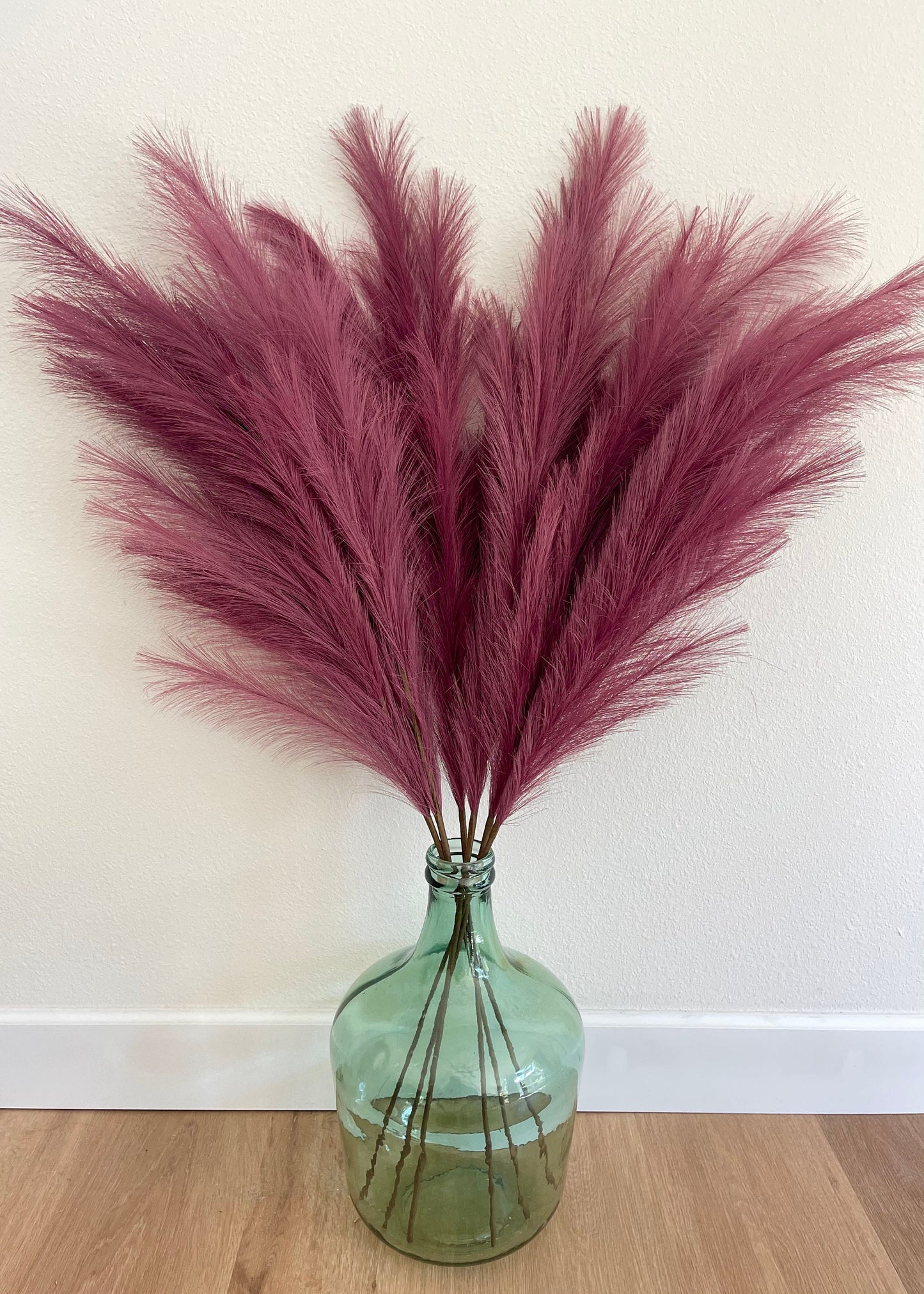 Large Faux Pampas Grass Artificial - Burgundy Wine