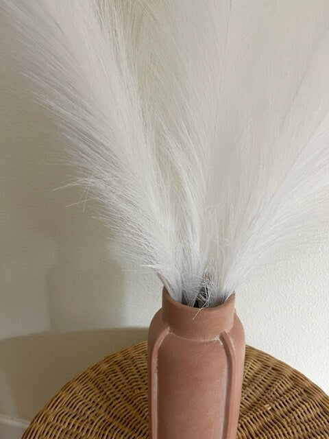 2ft Faux Tabletop Pampas Grass Artificial - White