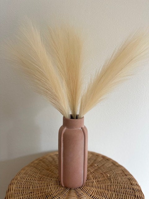2ft Faux Tabletop Pampas Grass Artificial - Golden Ivory