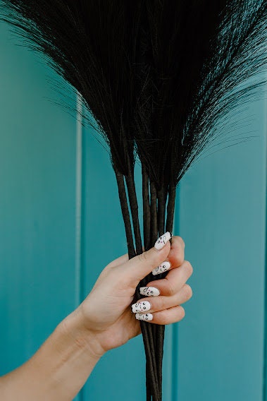 Large Faux Pampas Grass Artificial - Black