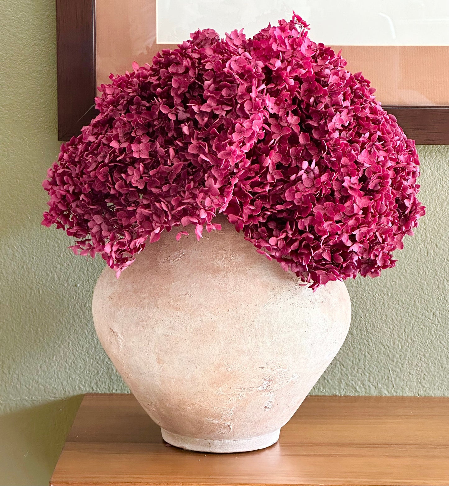 Real Hydrangea Preserved- Large Magenta Berry