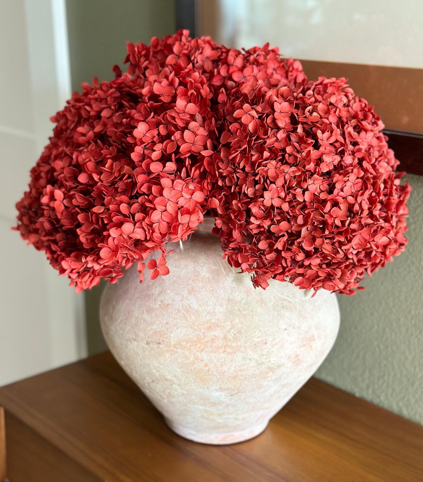 Real Hydrangea Preserved- Large Red
