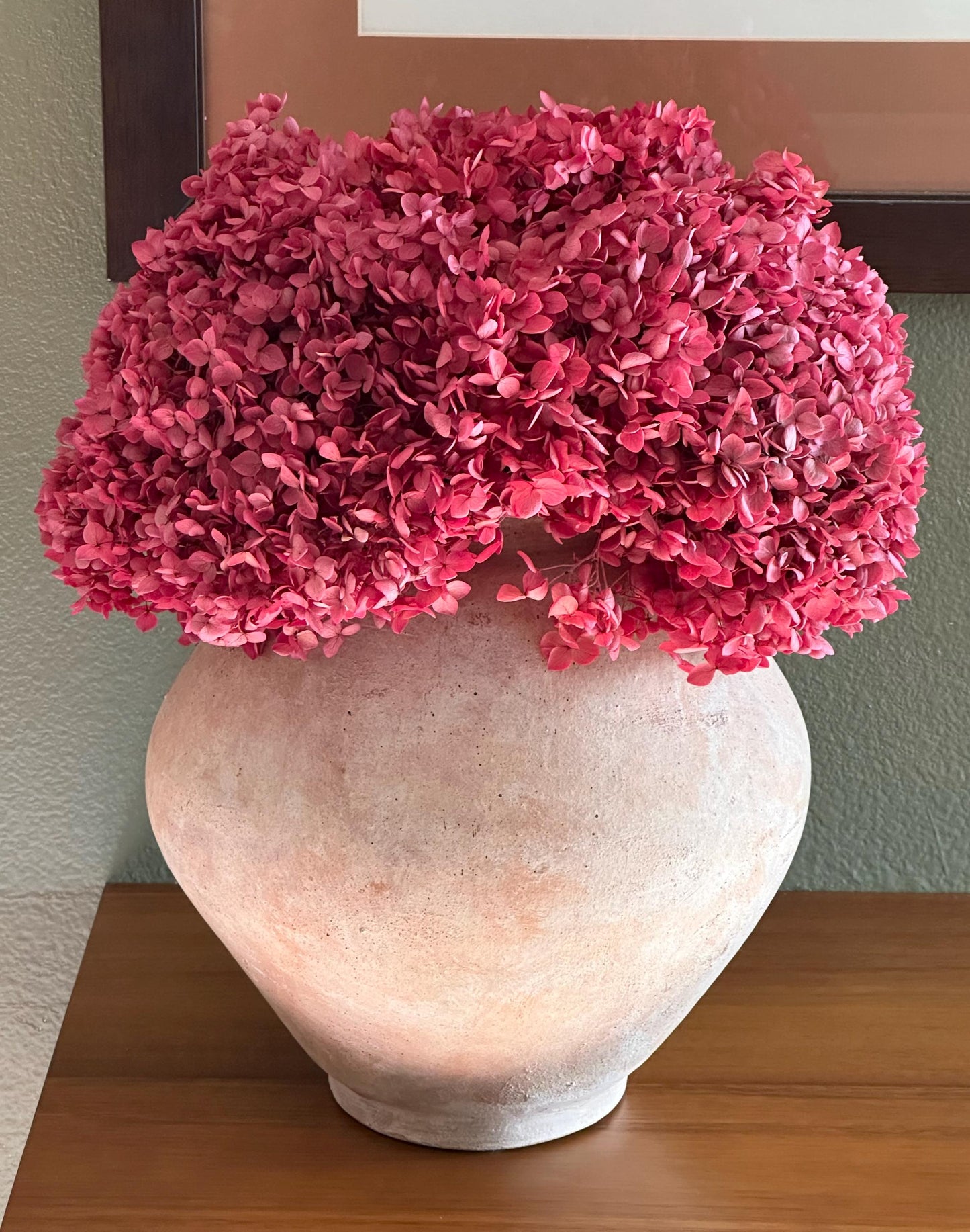 Real Hydrangea Preserved- Large Fuchsia Rose