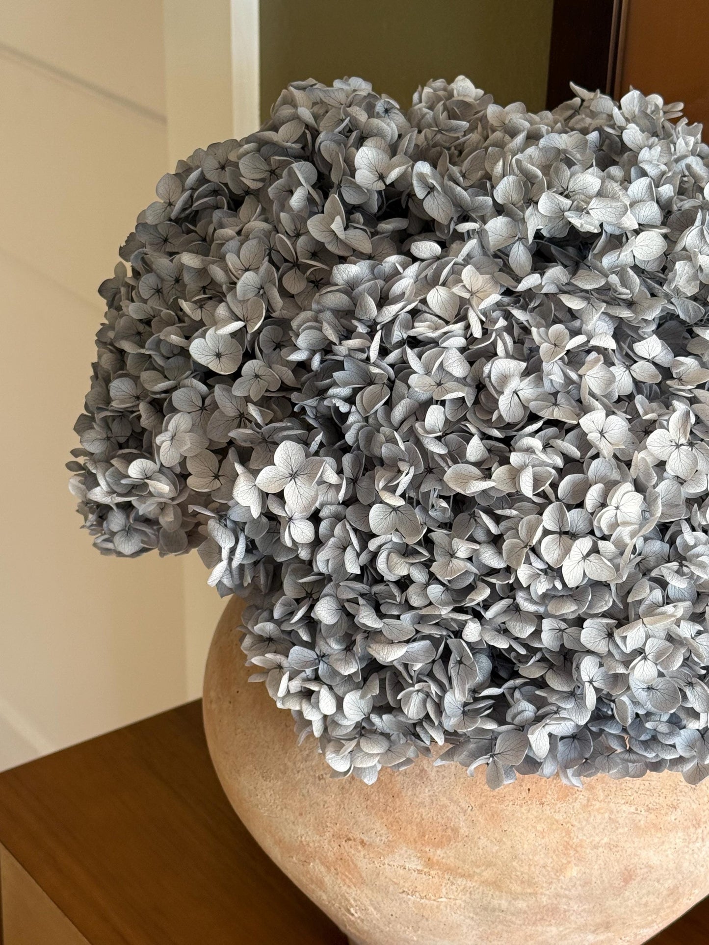 Real Hydrangea Preserved- Large Light Dusty Blue
