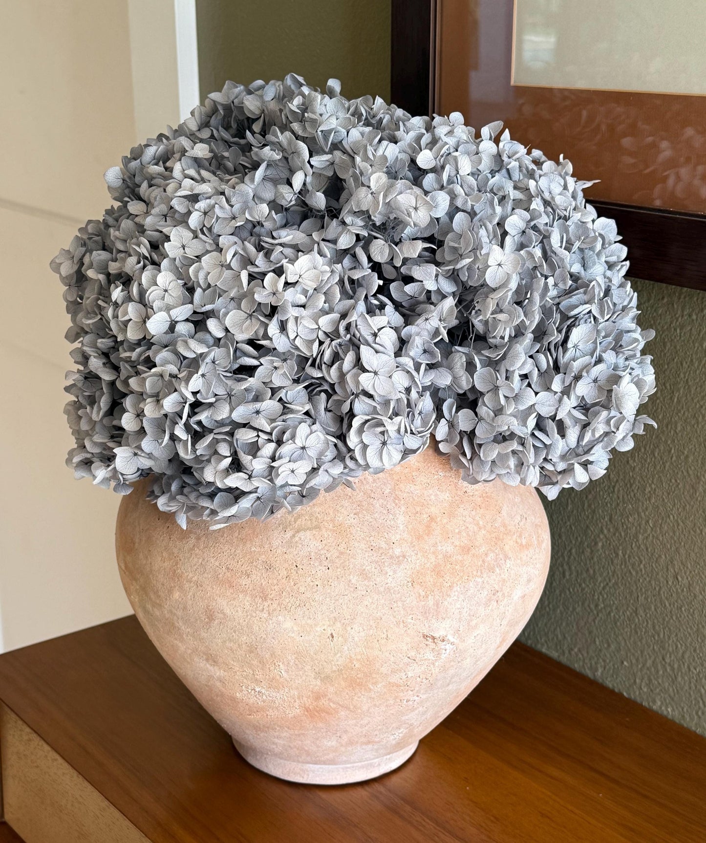 Real Hydrangea Preserved- Large Light Dusty Blue