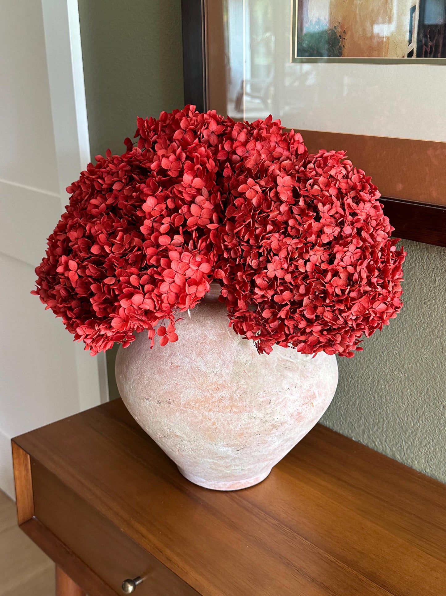 Real Hydrangea Preserved - Large Red