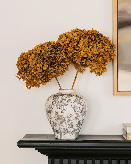 Real Hydrangea Preserved - Large Mustard Gold