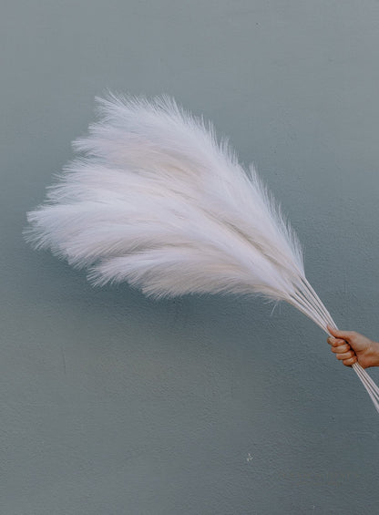 Large Faux Pampas Grass - White