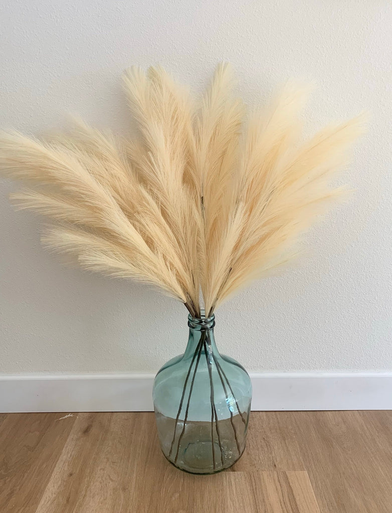 Large Faux Pampas Grass Artificial - Light Yellow