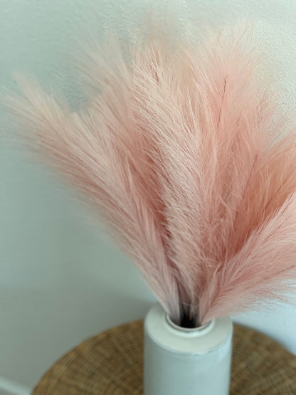 2ft Faux Tabletop Pampas Grass Artificial - Light Pink