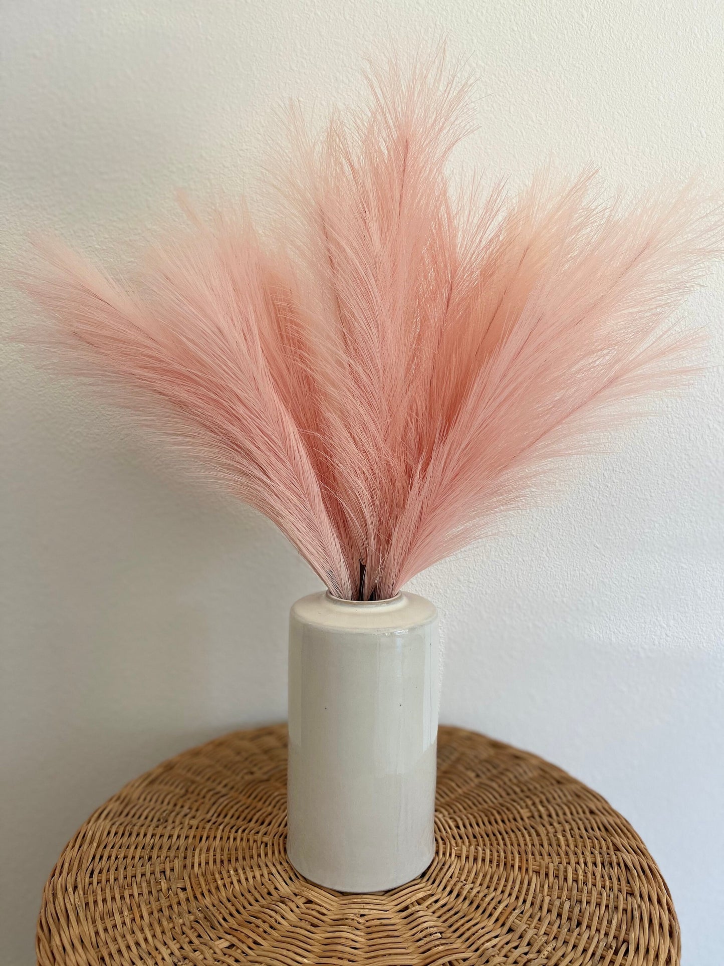 2ft Faux Tabletop Pampas Grass Artificial - Light Pink