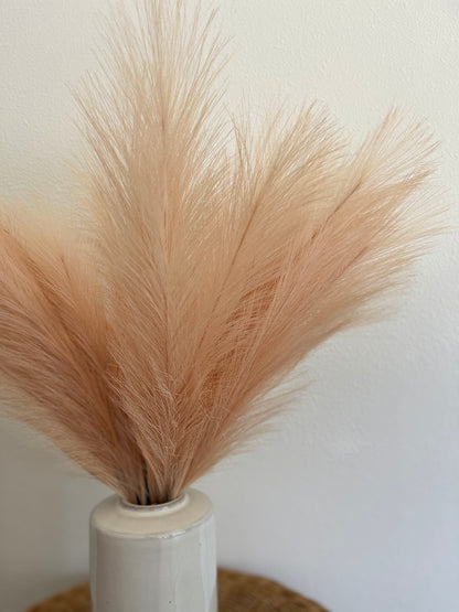 2ft Faux Tabletop Pampas Grass Artificial - Champagne Rose
