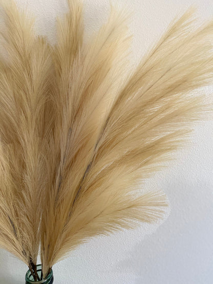 Large Faux Pampas Grass Artificial - Taupe/Butterscotch