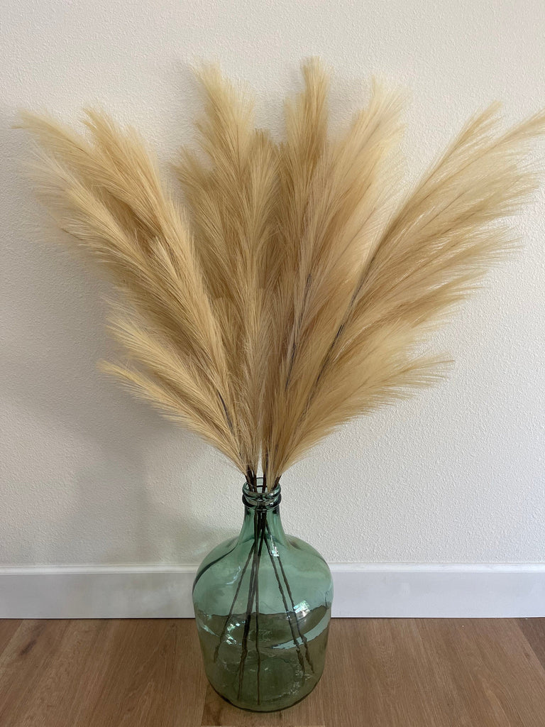 Large Faux Pampas Grass Artificial - Taupe/Butterscotch