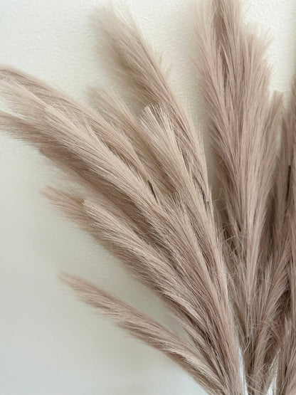 Large Faux Pampas Grass Artificial - Light Brown Taupe