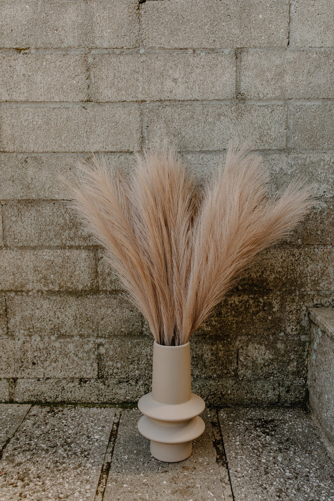 2ft Faux Tabletop Pampas Grass Artificial - Champagne Rose