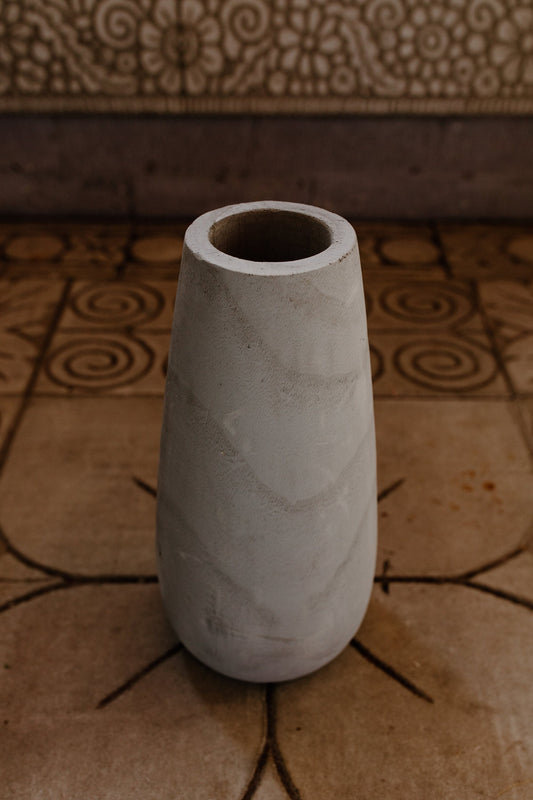 Grey Paulownia Wood Vase