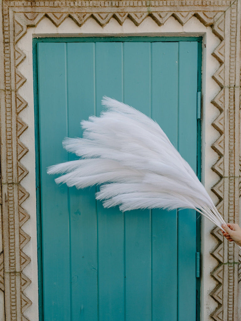 Large Faux Pampas Grass - White