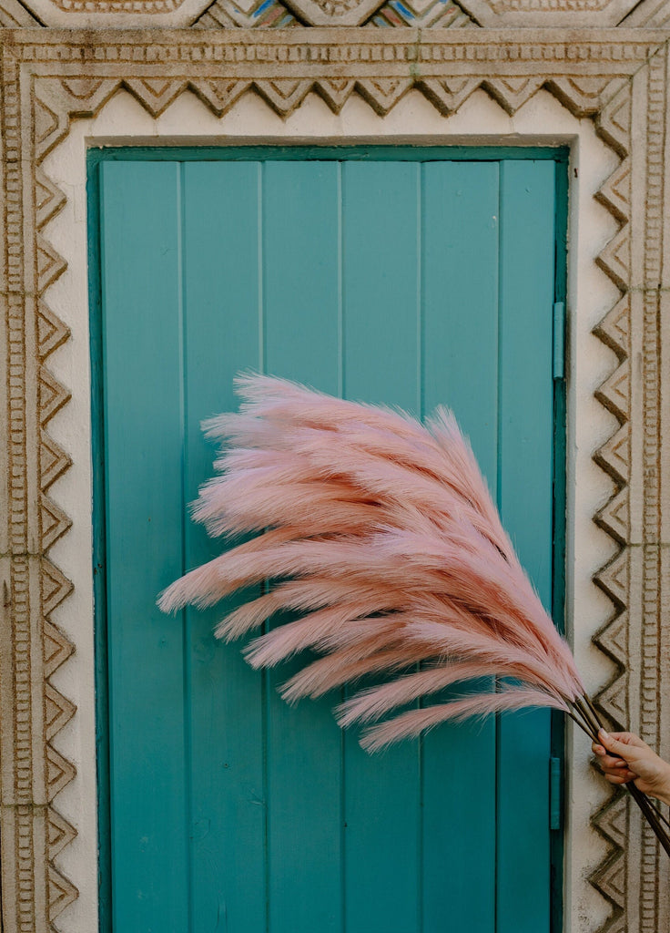 Large Faux Pampas Grass Artificial - Light Pink