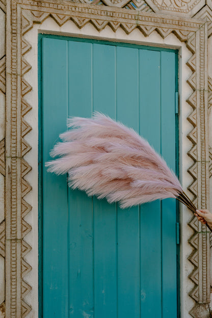 Large Faux Pampas Grass Artificial - Light Pink Lavender