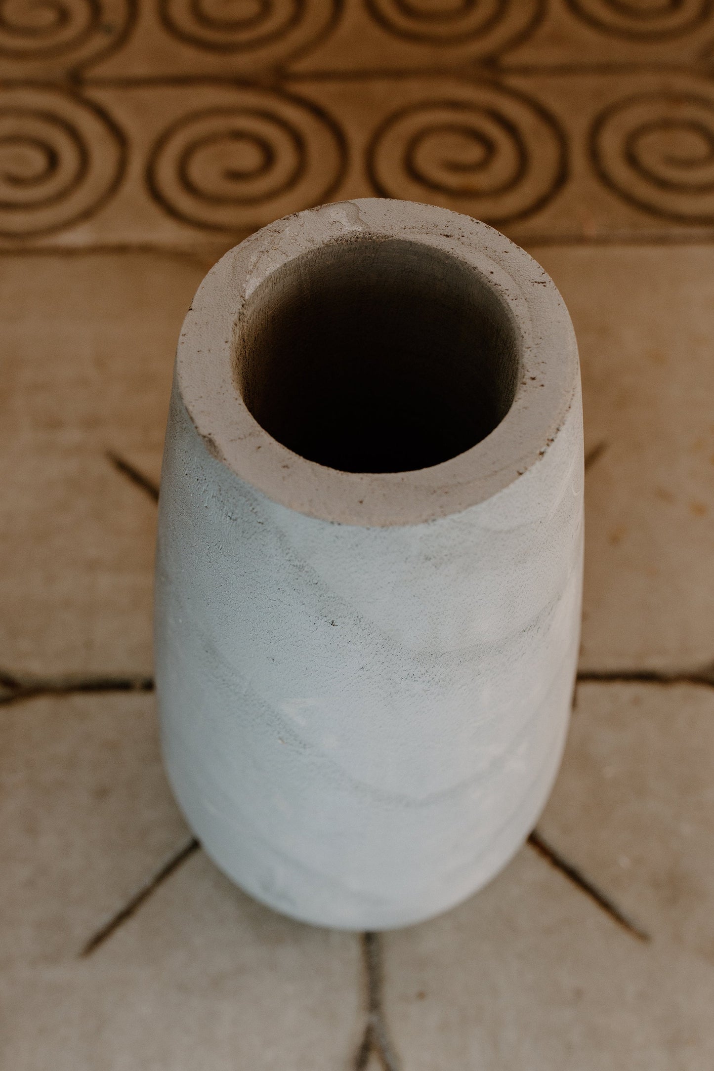 Grey Paulownia Wood Vase
