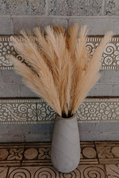 Grey Paulownia Wood Vase