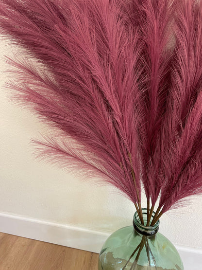 Large Faux Pampas Grass Artificial - Burgundy Wine