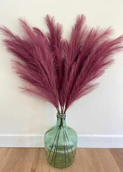 Large Faux Pampas Grass Artificial - Burgundy Wine