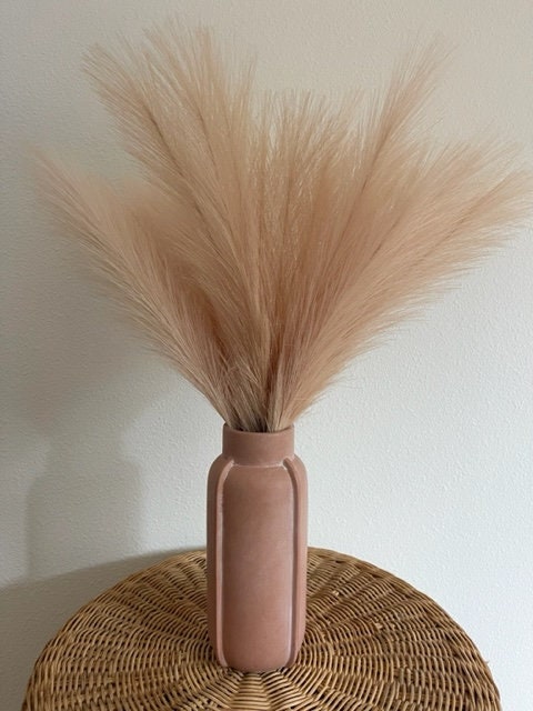 2ft Faux Tabletop Pampas Grass Artificial - Desert Rosé