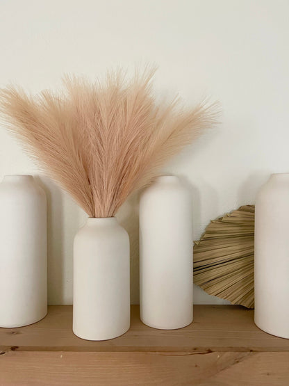 2ft Faux Tabletop Pampas Grass Artificial - Desert Rosé
