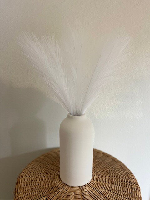 2ft Faux Tabletop Pampas Grass Artificial - White - alternate