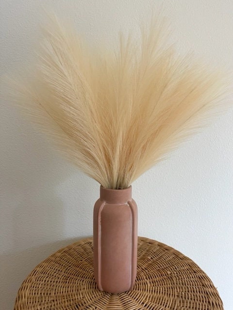 2ft Faux Tabletop Pampas Grass Artificial - Golden Ivory