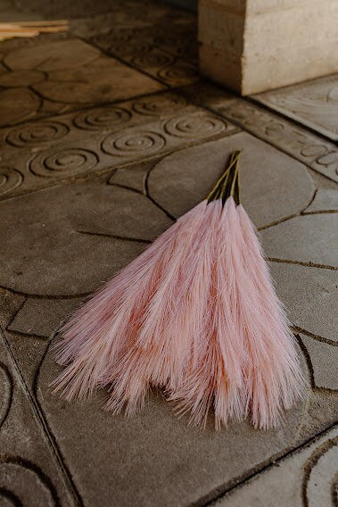2ft Faux Tabletop Pampas Grass Artificial - Light Pink - alternate