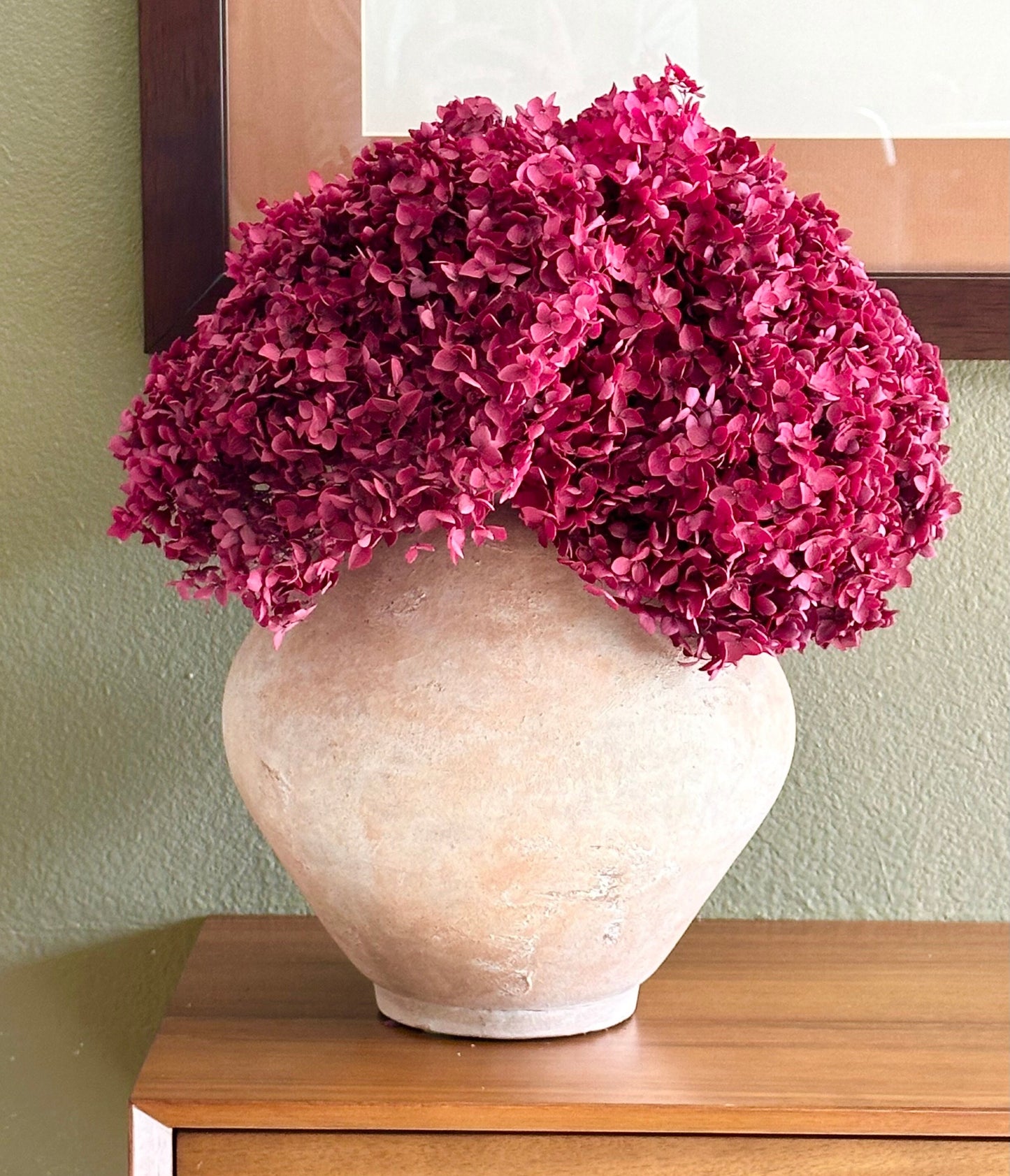 Real Hydrangea Preserved- Large Magenta Berry
