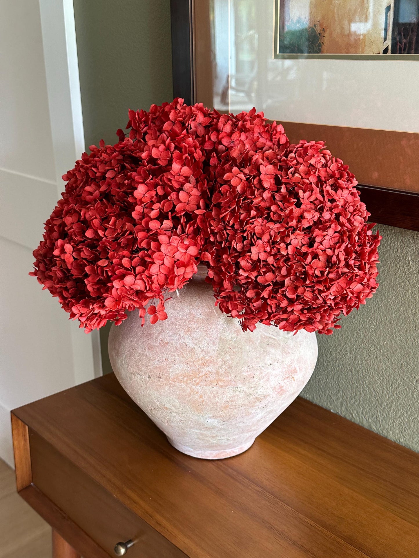 Real Hydrangea Preserved- Large Red