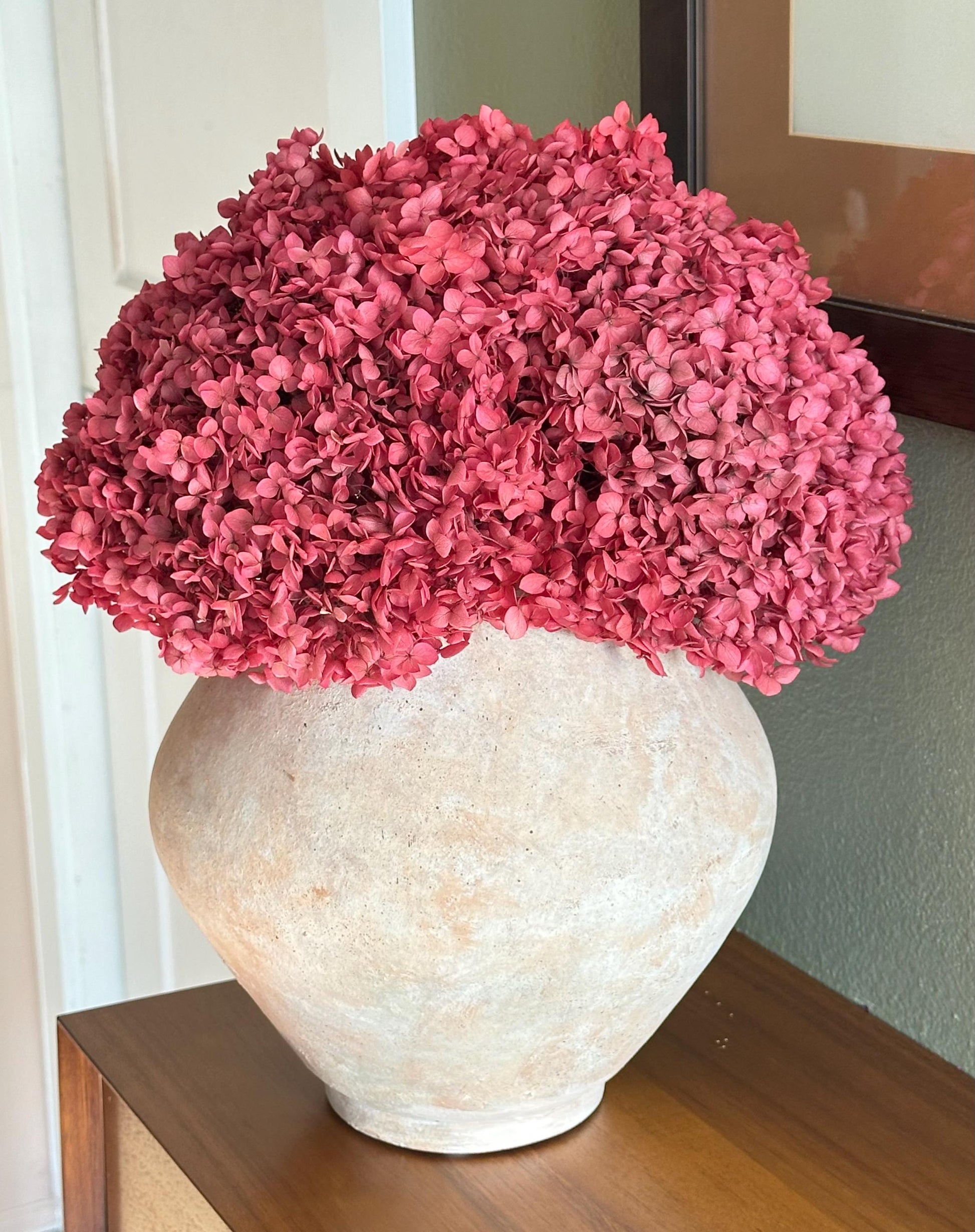 Real Hydrangea Preserved- Large Fuchsia Rose