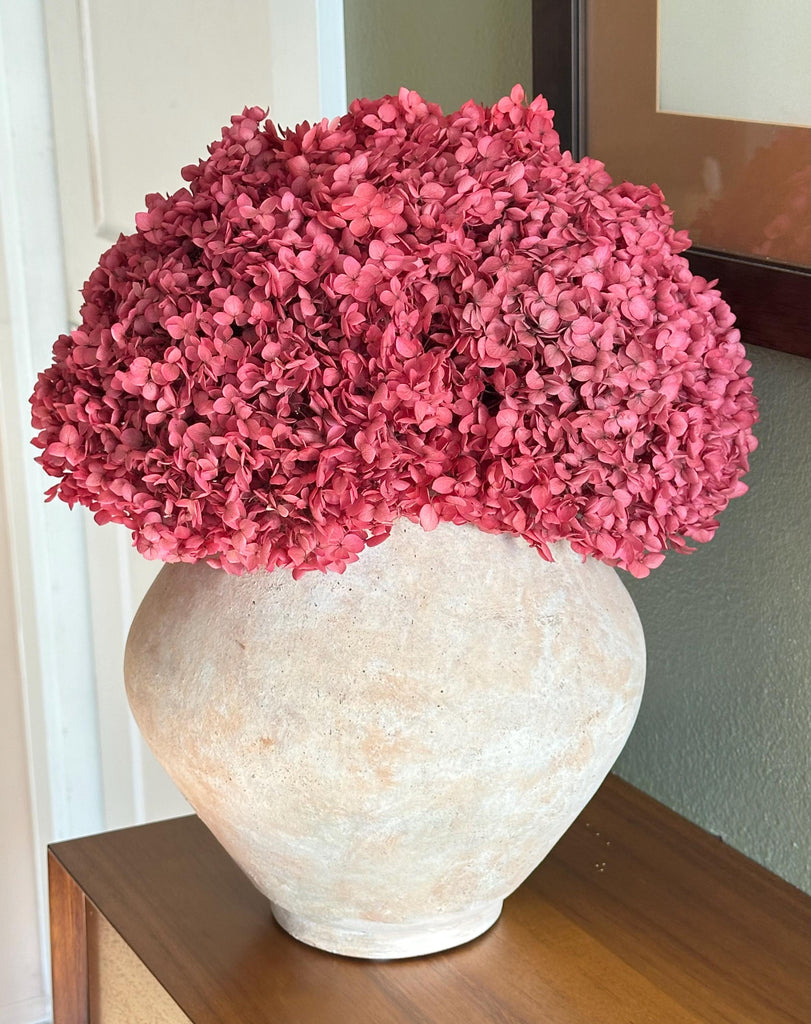 Real Hydrangea Preserved- Large Fuchsia Rose