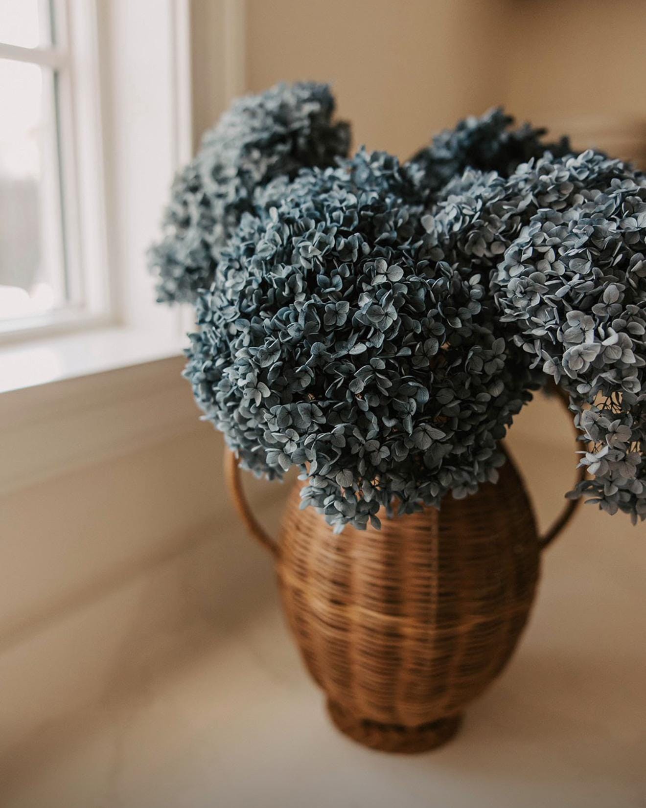 Real Hydrangea Preserved- Large Dusty Blue